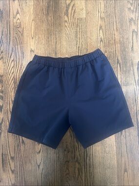 Olivers Navy Athletic Shorts with Yellow Logo